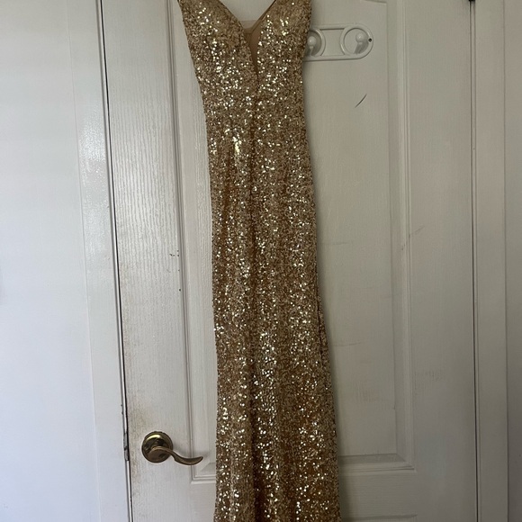 Nina Couture Gold Prom Dress - Picture 5 of 14